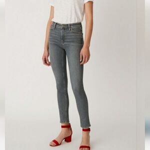 M.I.H JEANS GRAY/GRIFF HIGH RISE SKINNY BRIDGE JEAN SIZE 26